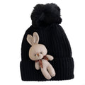 Baby Winter Warm Knitted Beanie Hat Stuffed Rabbit for Doll Cuffed Skullies