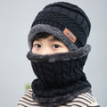 Kids Winter Beanie Hats And Scarf Set Warm Knitted Skull Cap Neck Warmer