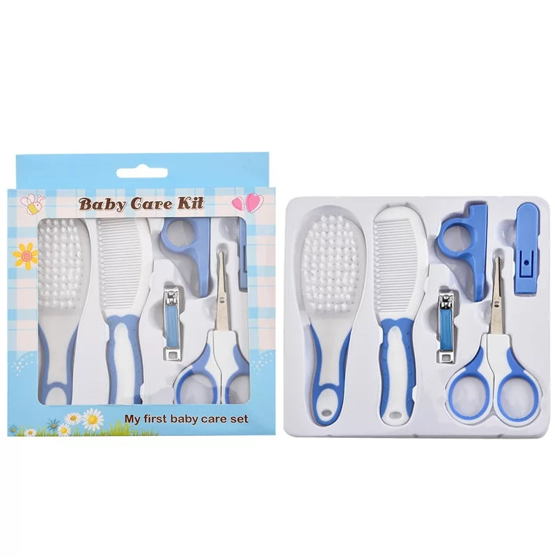 6pcs Baby Care Set Hair Comb Grooming Brush Set Nail Trimmer Scissors Clipper Hygiene Kit Healthcare Tools Sets for Toddler Gift