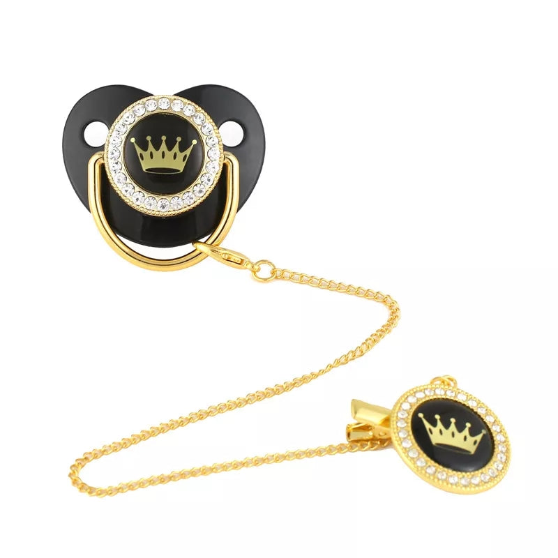 Baby pacifier with chain holder in unique design