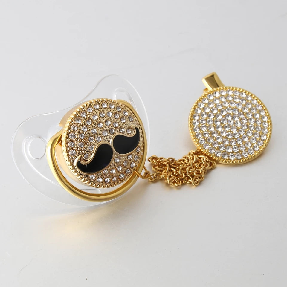 Baby pacifier with chain holder in multi design