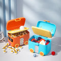 Baby Milk Powder Box with Four Compartments, Rotatable Formula Dispenser, Portable Milk Powder Container for Baby in car shape