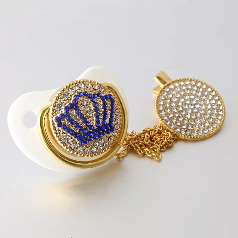 Baby Pacifier With Chain holder blue taaj
