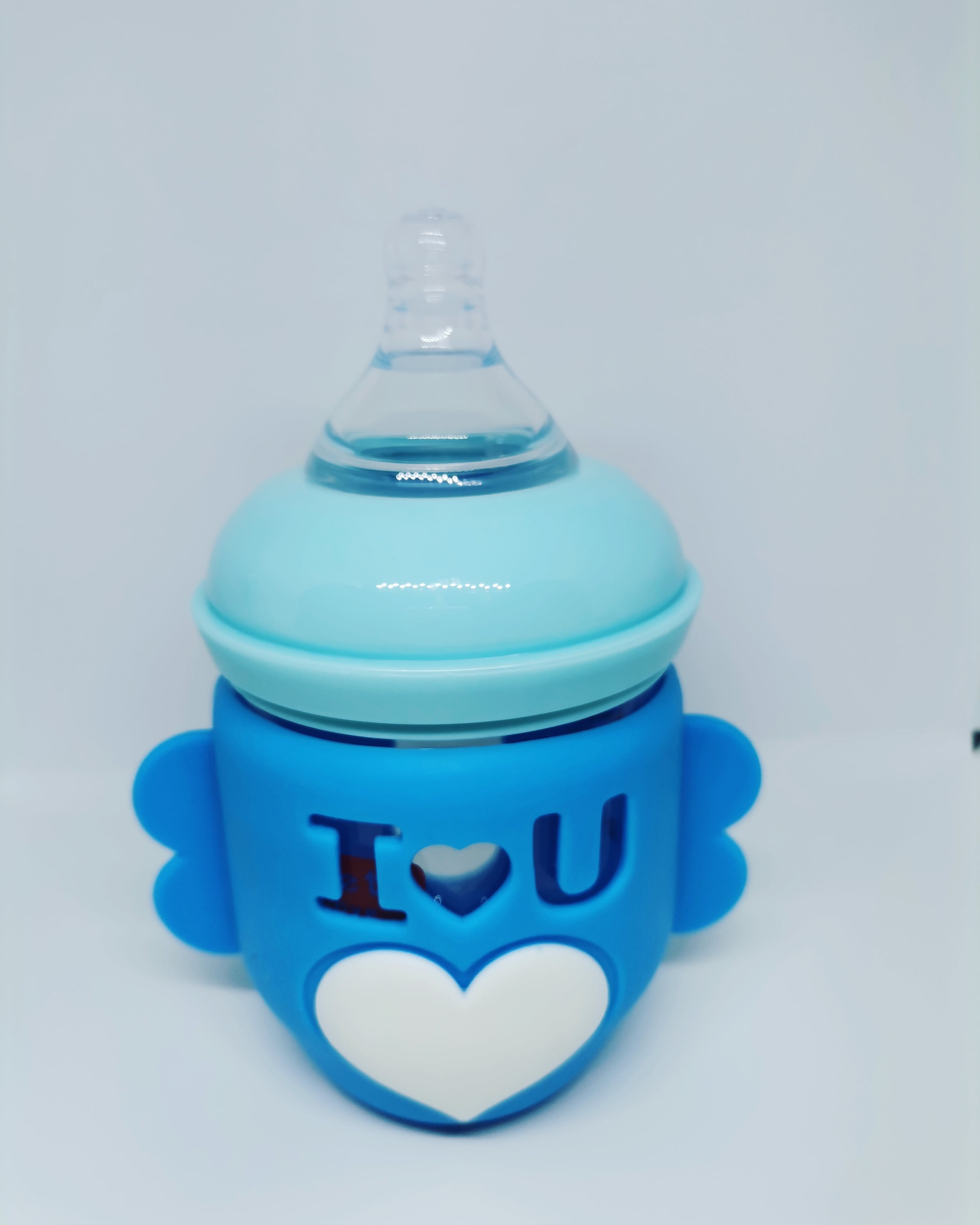 Baby glass feeder with silicon cover football shape 120 ml 4 Oz