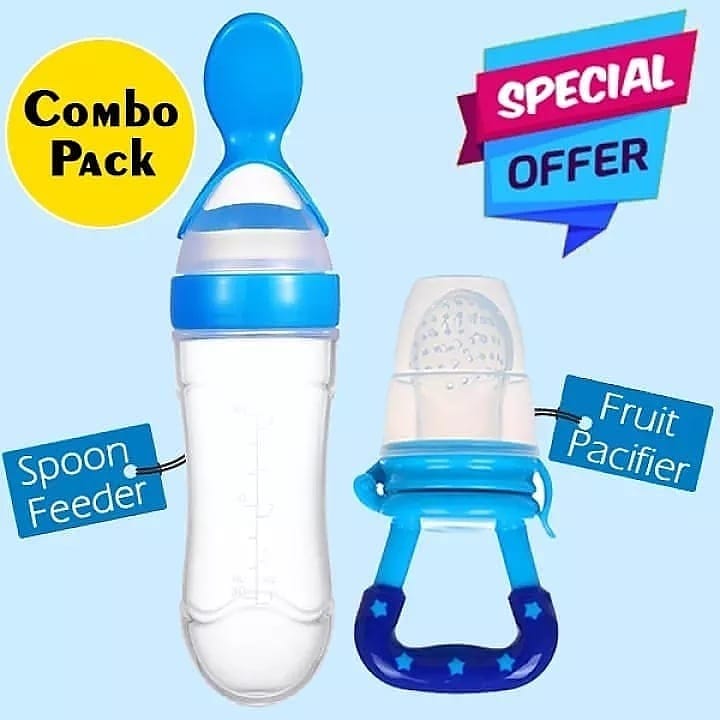 Combo pack of spoon feeder and fruit pacifier